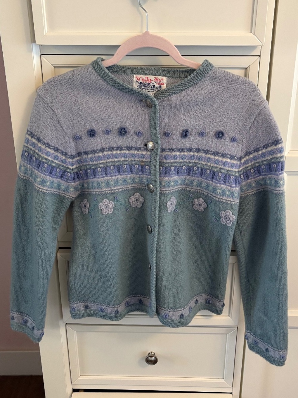 Vintage boiled wool cardigan, size XS/S